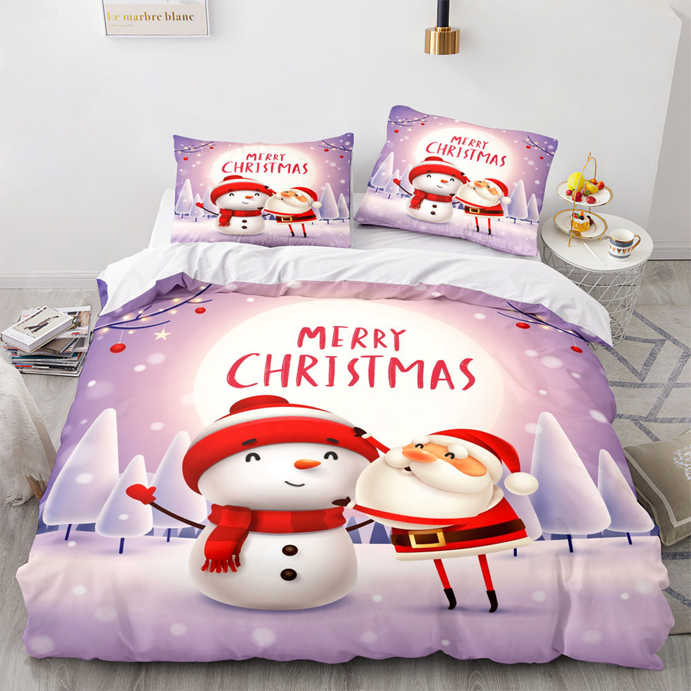 Christmas Soft and Comfortable Cotton Bedding Set 3-Piece Bedding Set: Duvet Cover, Bed Spreads, and Pillowcases US size