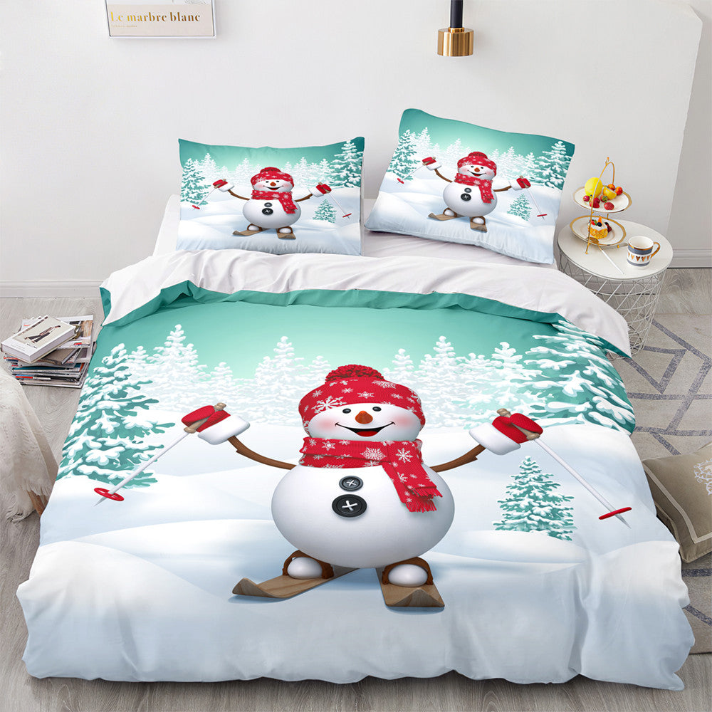 Christmas Soft and Comfortable Cotton Bedding Set 3-Piece Bedding Set: Duvet Cover, Bed Spreads, and Pillowcases US size